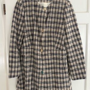 Zara Checkered Black and Cream Jacket/ Blazer